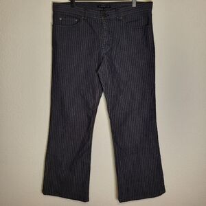 Theory Pinstripe Wide Leg Denim Jeans size 34